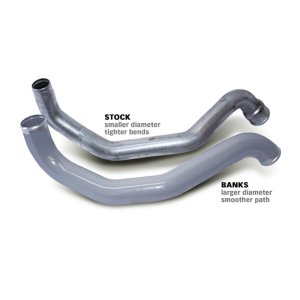 GMC Sierra 3500 Boost Tube Upgrade Kit - Driver side - Banks Power - Mandrel-bent Aluminized Steel - Red - `04-`09